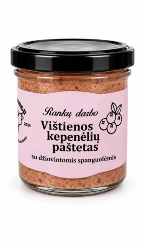 Vištienos kepenėlių paštetas su džiovintomis spanguolėmis
